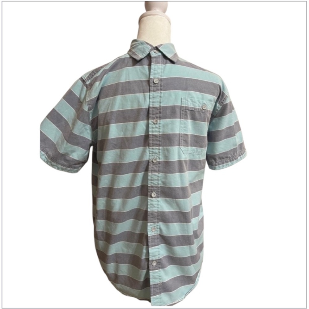 (D) Free planet men's short sleeve striped shirt